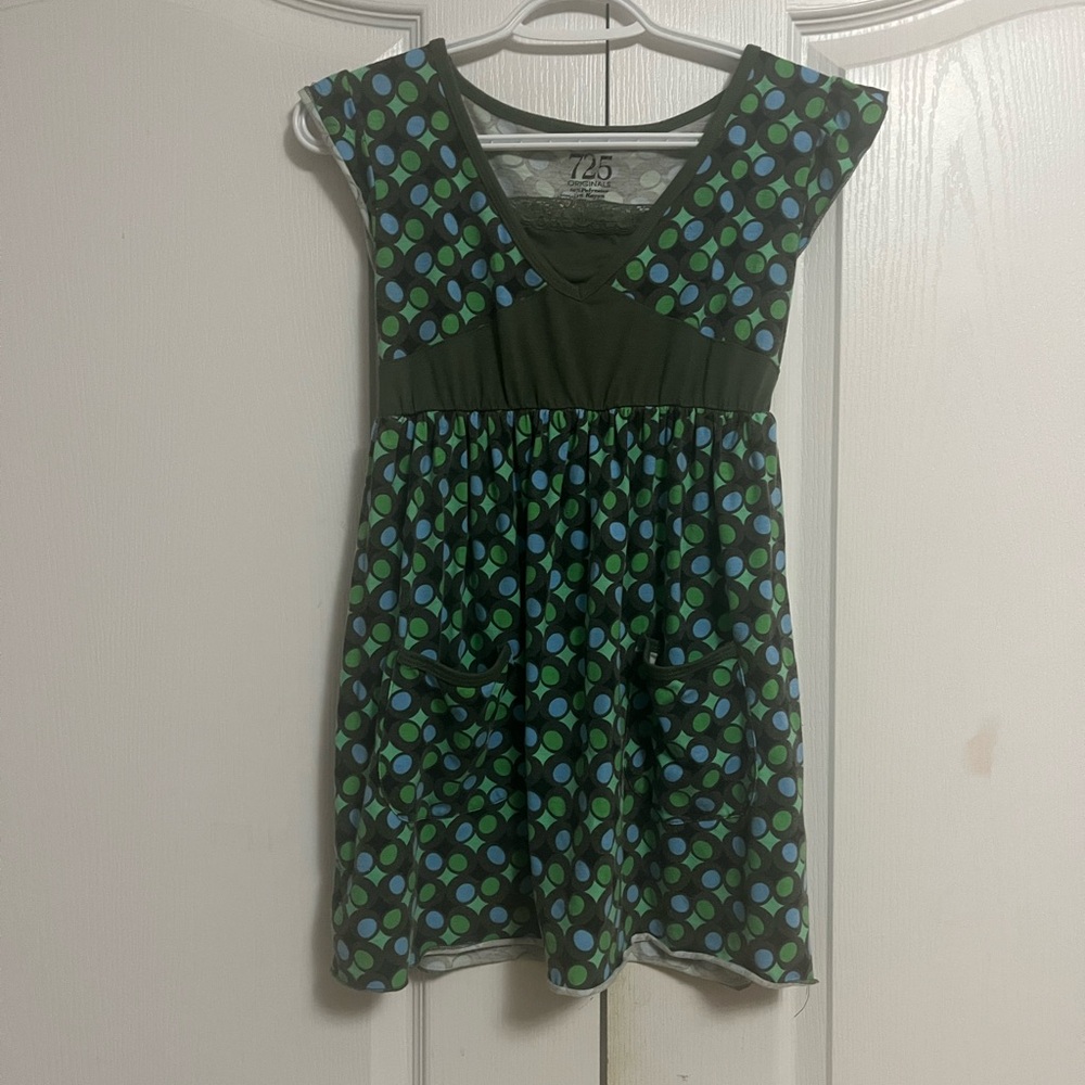 Y2K Green/Blue Patterned Top with pockets